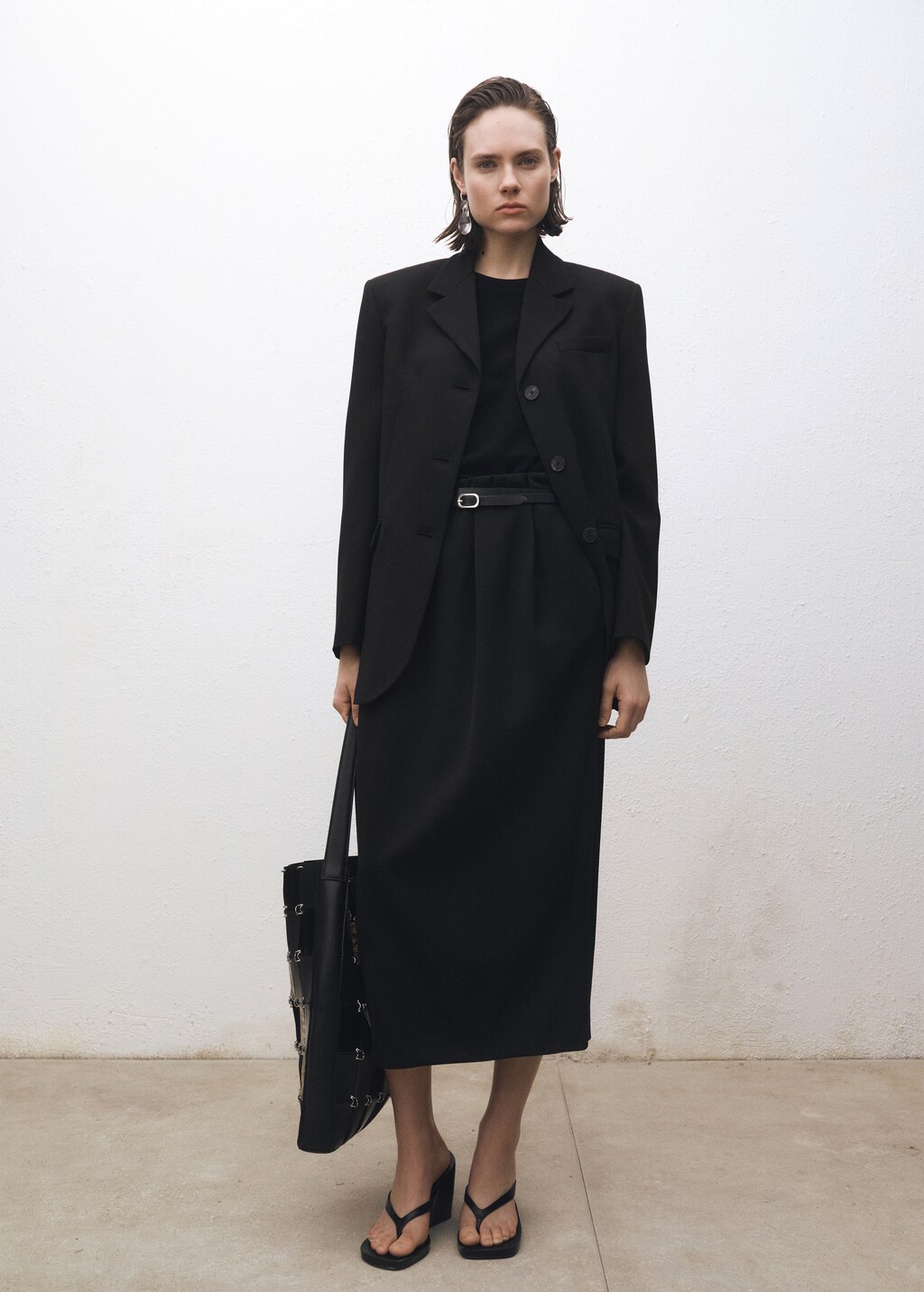 Short-sleeved wool-blend sweater - Ecru