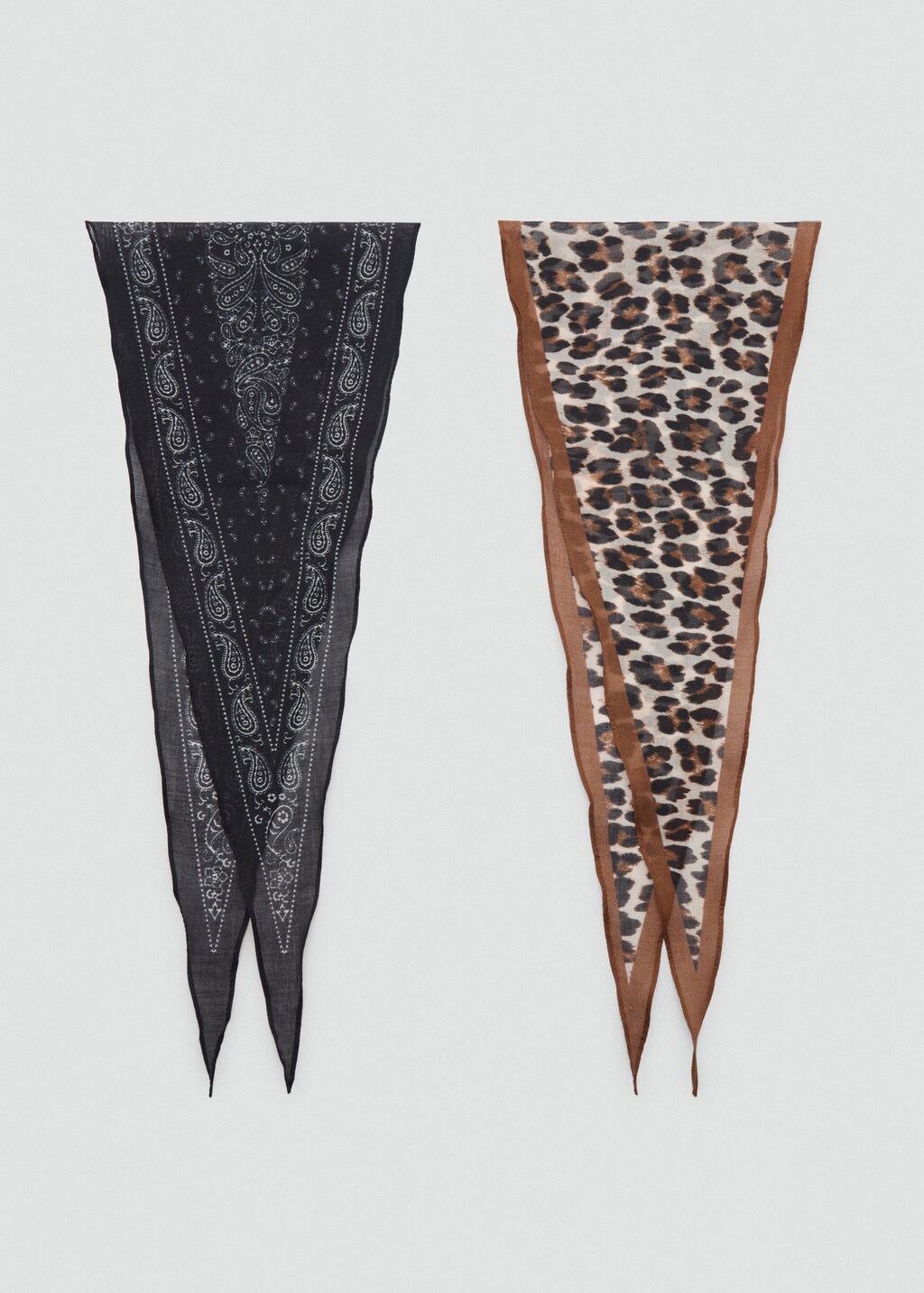 Set of 2 printed handkerchiefs - Black