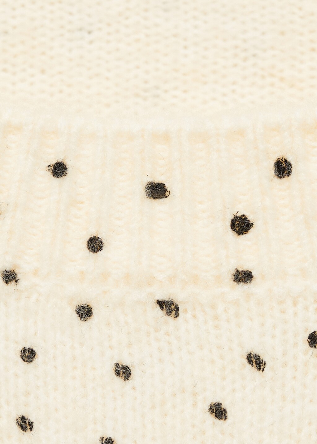 Polka-dot knitted sweater - Ecru