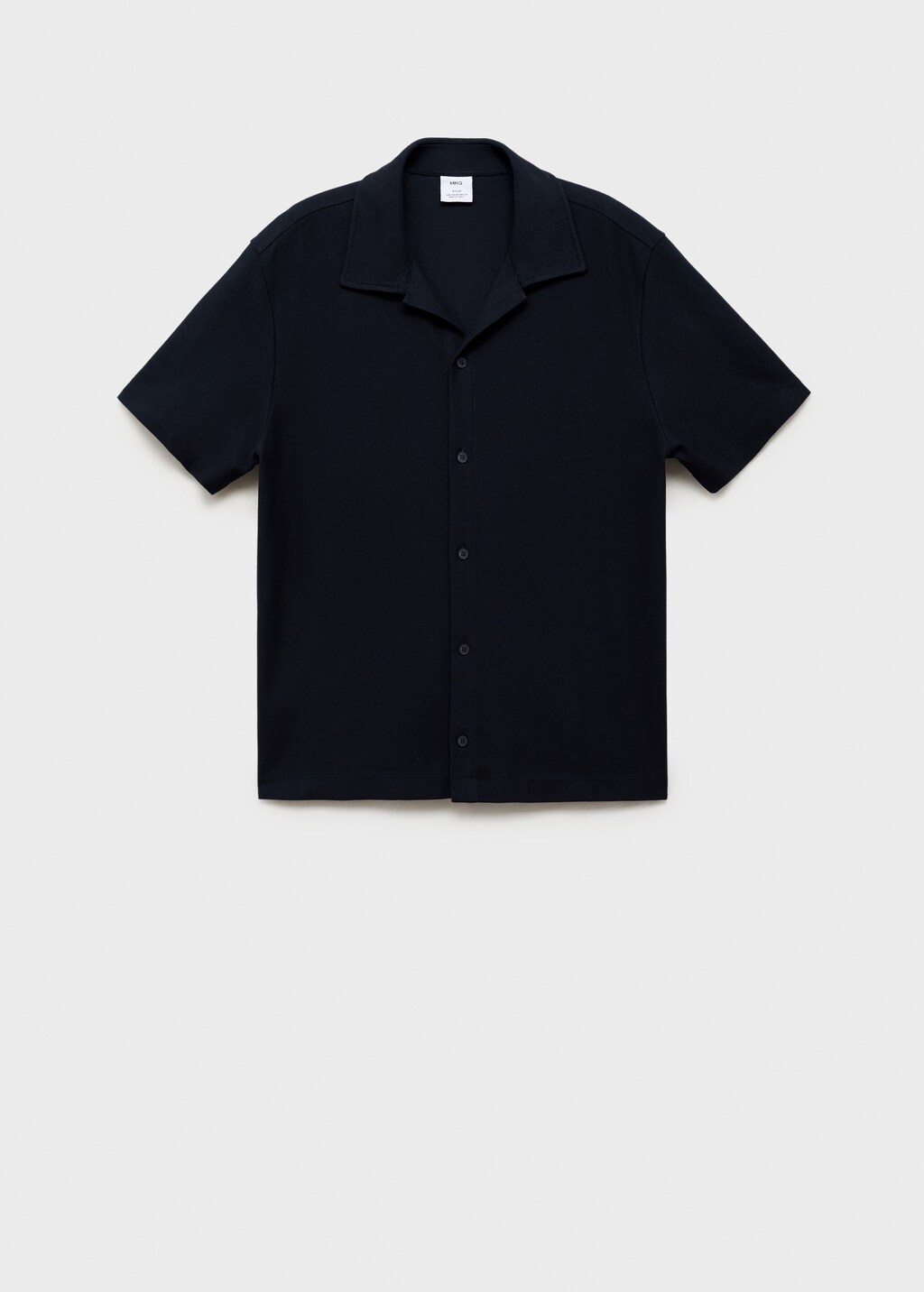 Structured knitted polo shirt - Dark Navy