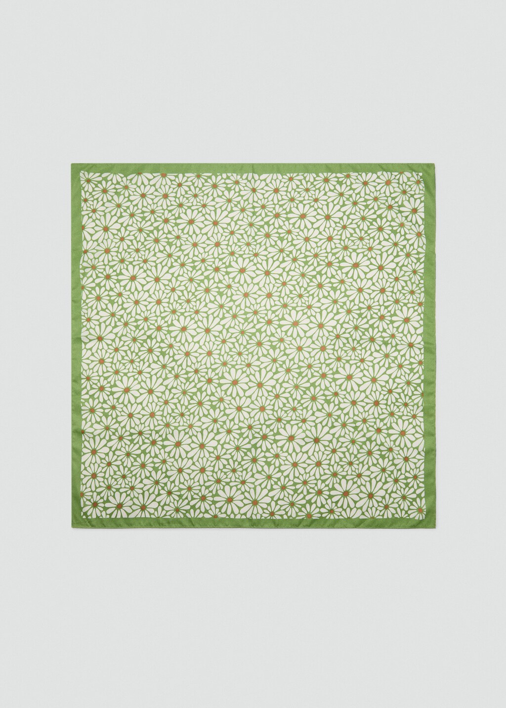 Mini-flower satin scarf - Green
