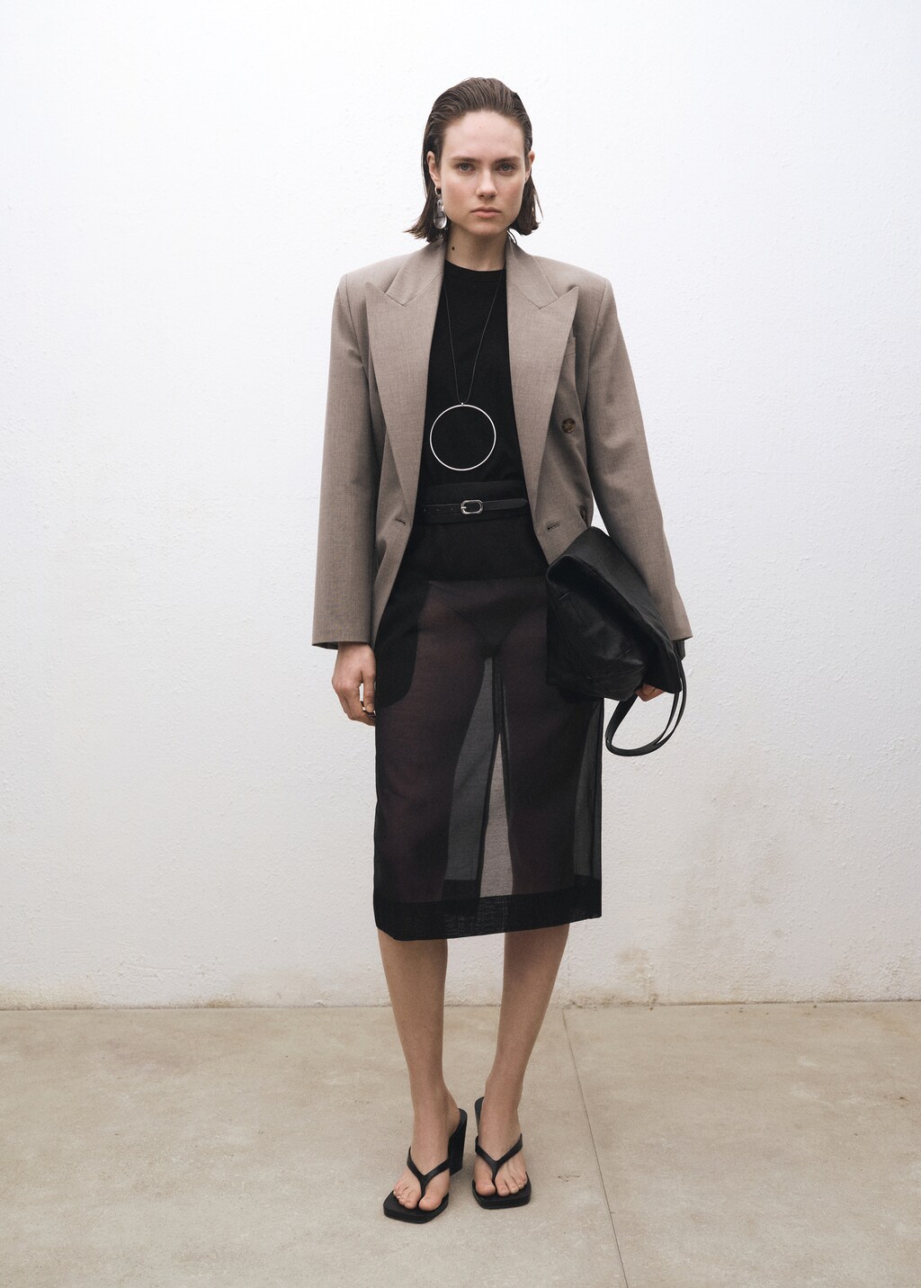 Wool-blend round-neck sweater - Pink