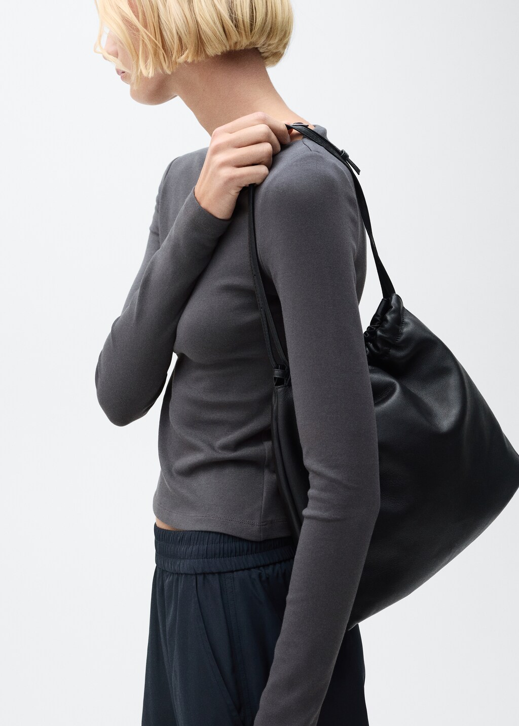 Cotton boat neck t-shirt - Light/Pastel Grey