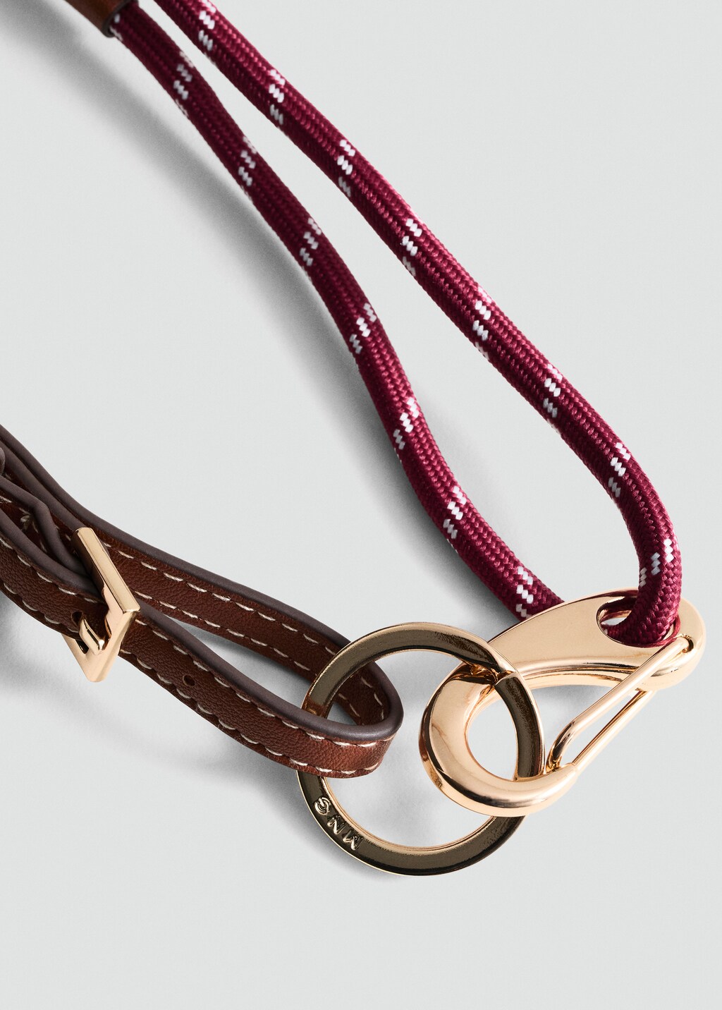 Carabiner keyring with combination - Khaki