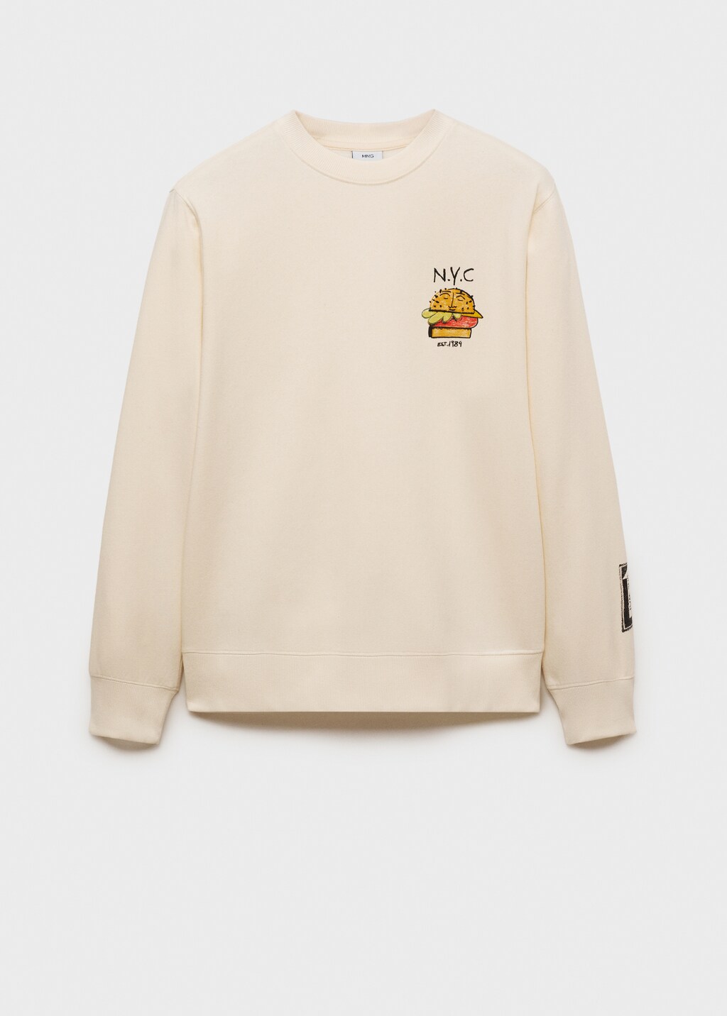 Graphic-print cotton sweatshirt - Ecru