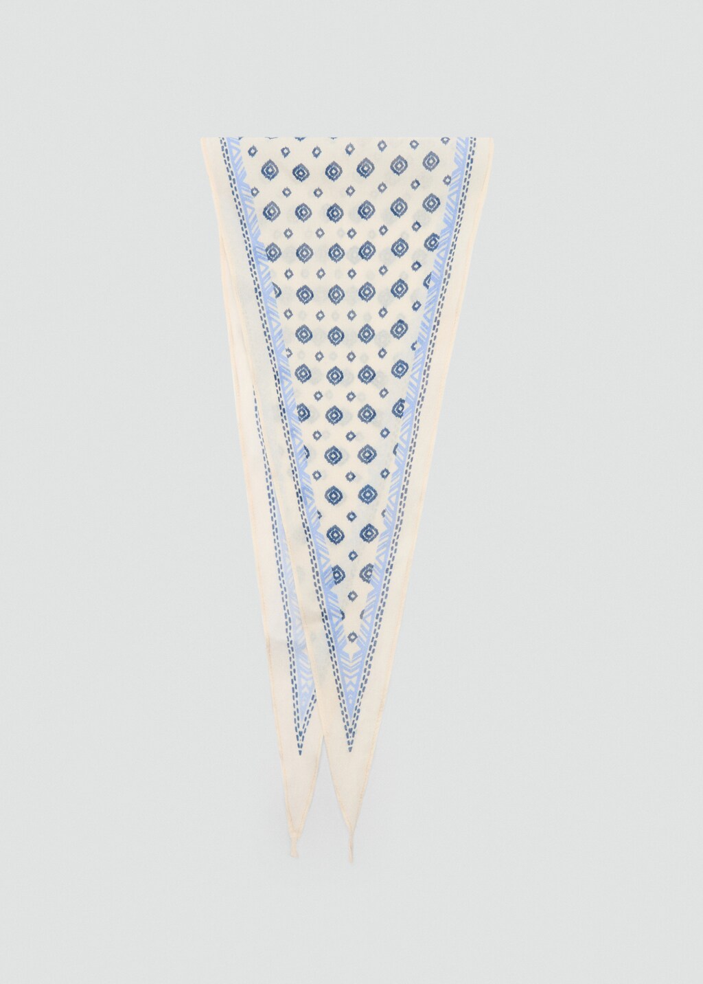 Printed cotton scarf - Blue