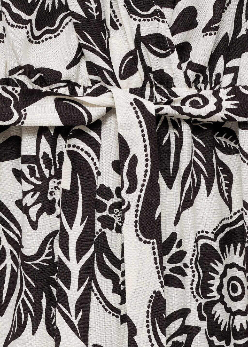 Belt printed jumpsuit - White