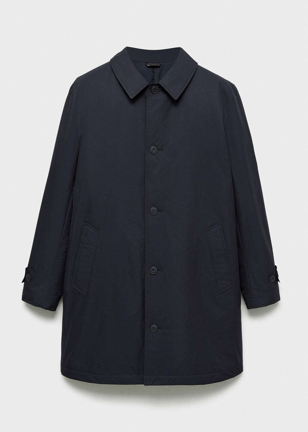 Quilted water-repellent trench coat - Dark Navy