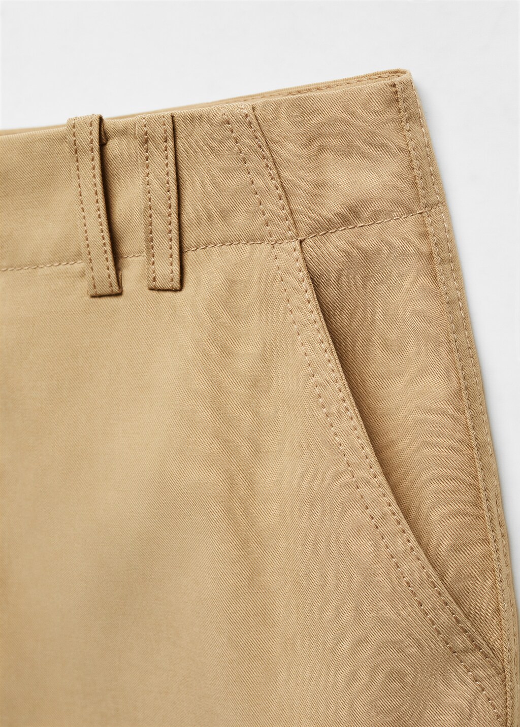 Wideleg lyocell trousers - Beige