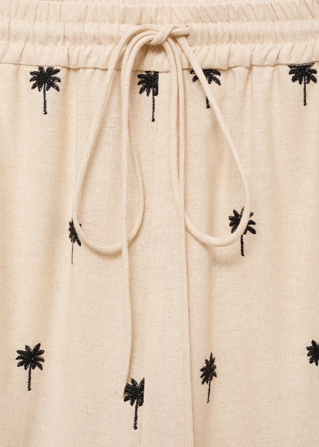 Embroidered straight-fit trousers - Beige
