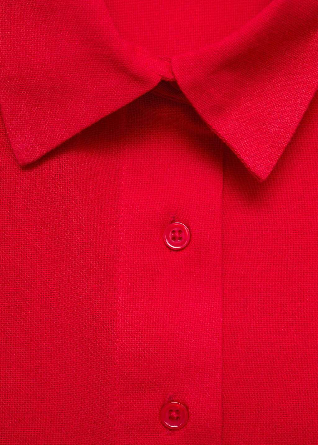 Cotton shirt with contrasting trims - Red