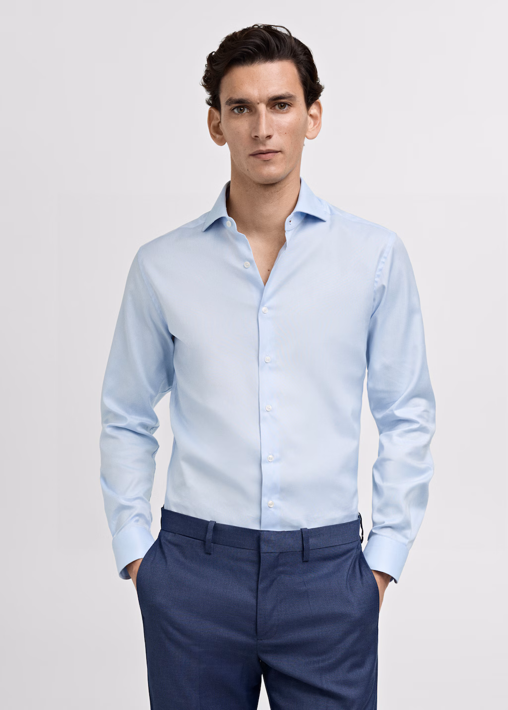Slim fit structured suit shirt - Sky Blue