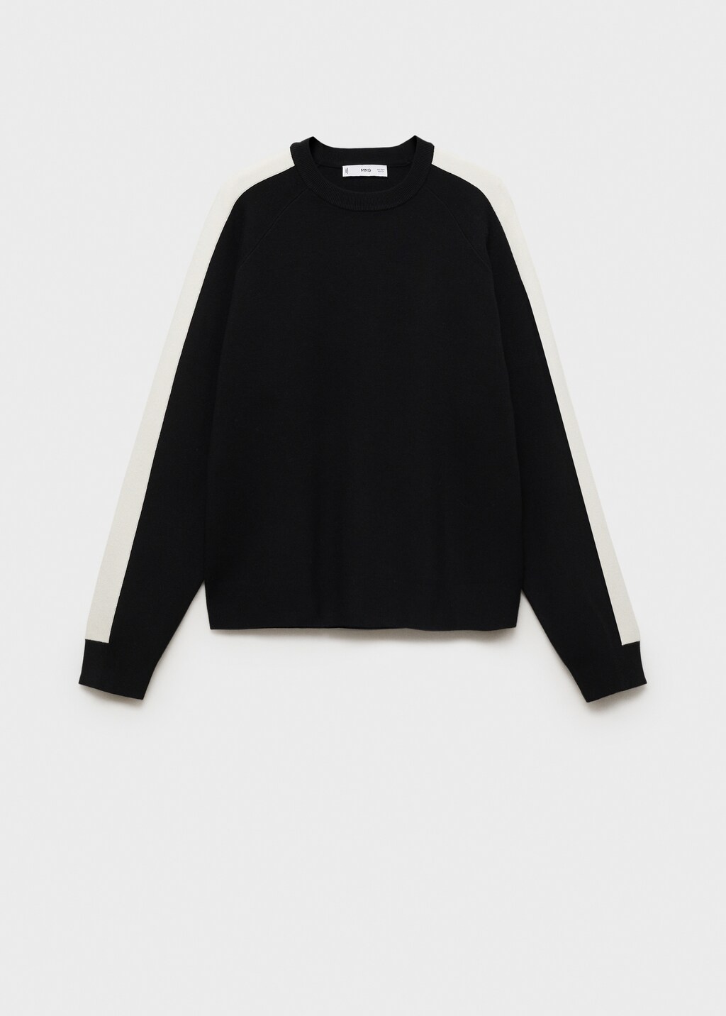 Contrasting stripe knitted sweater - Black