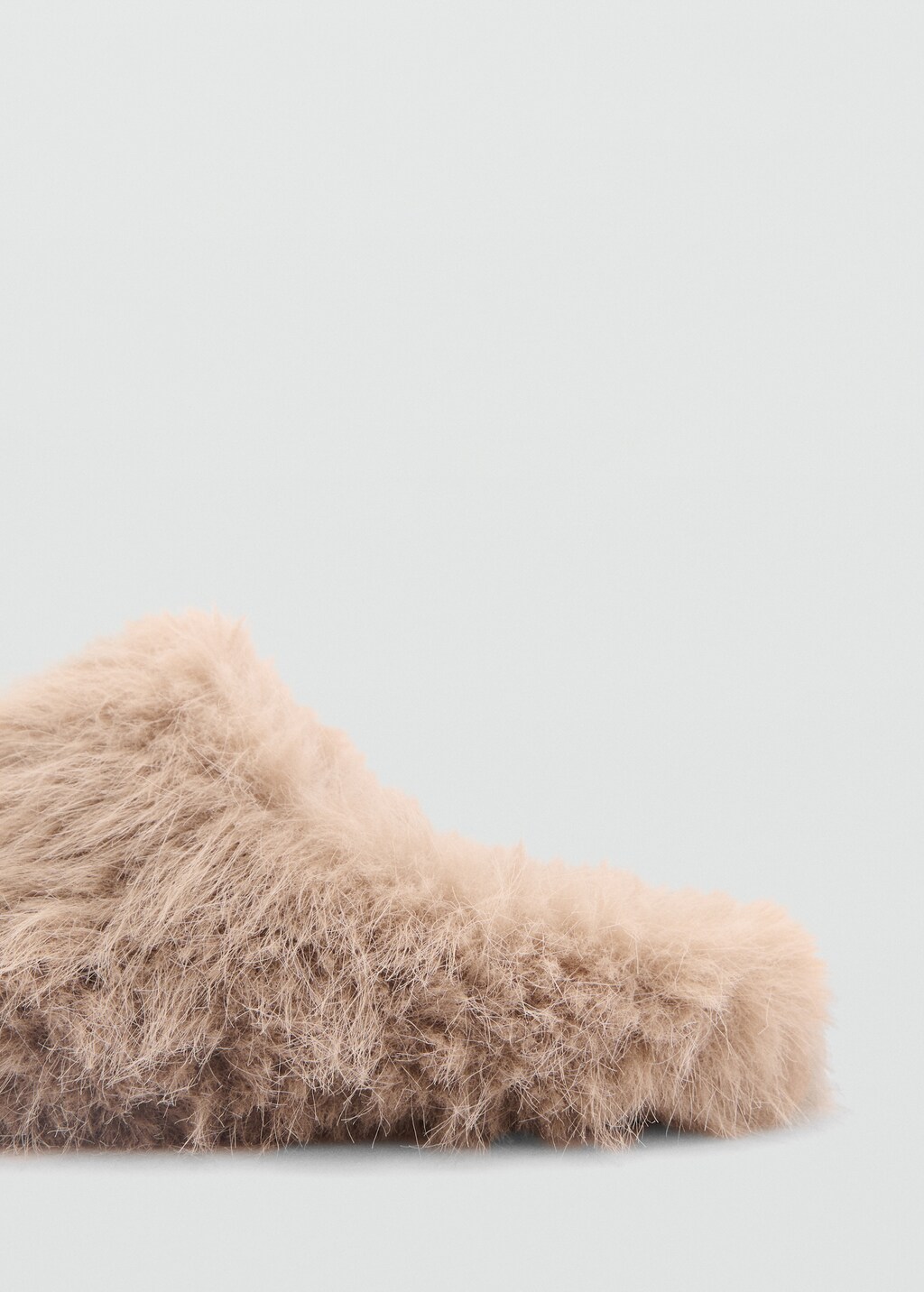 Slippers with fur effect - Medium Brown