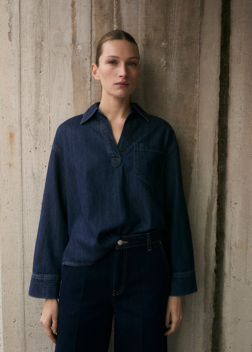Denim cotton shirt - Dark Blue