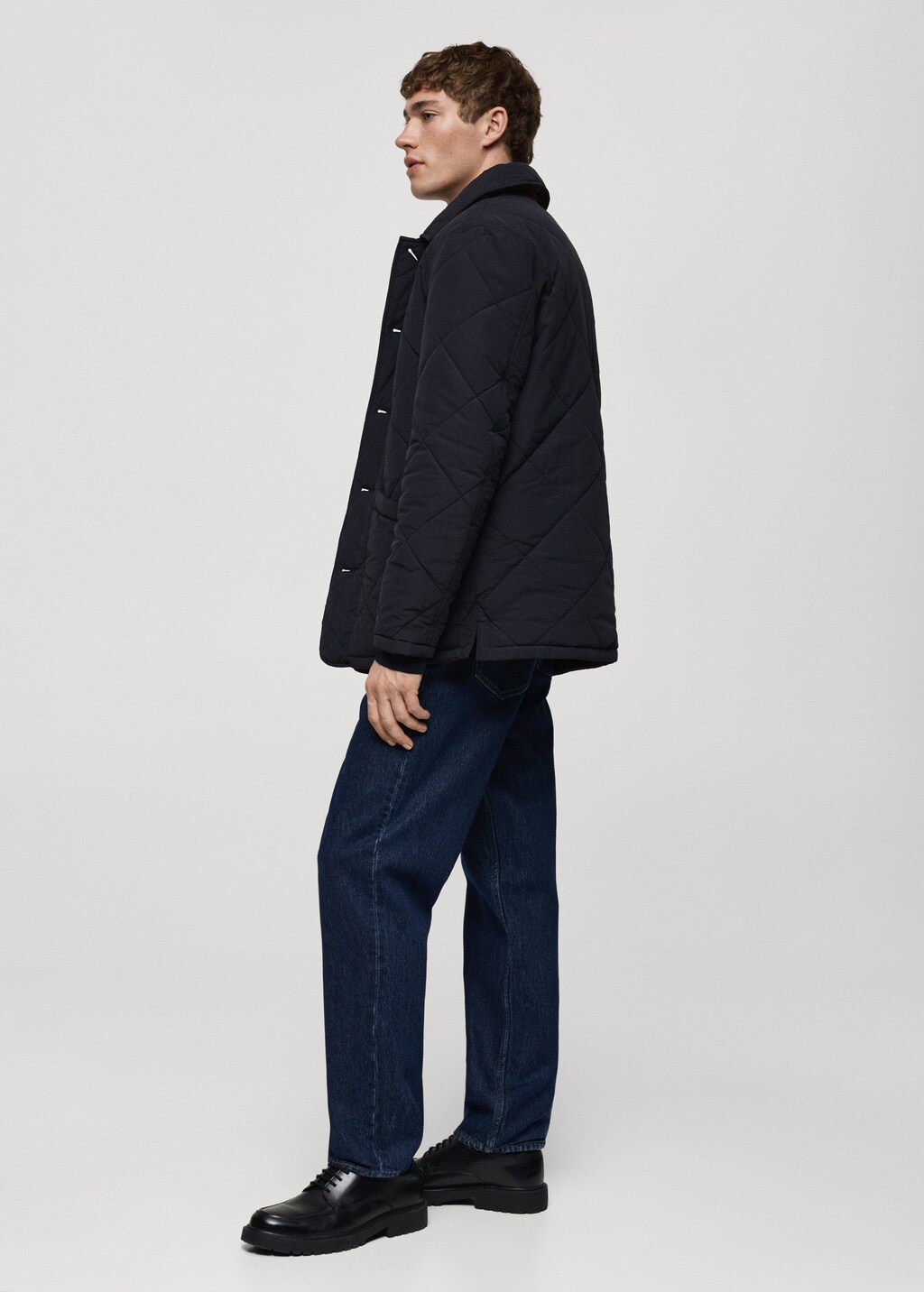 Two-tone reversible quilted jacket - Dark Navy