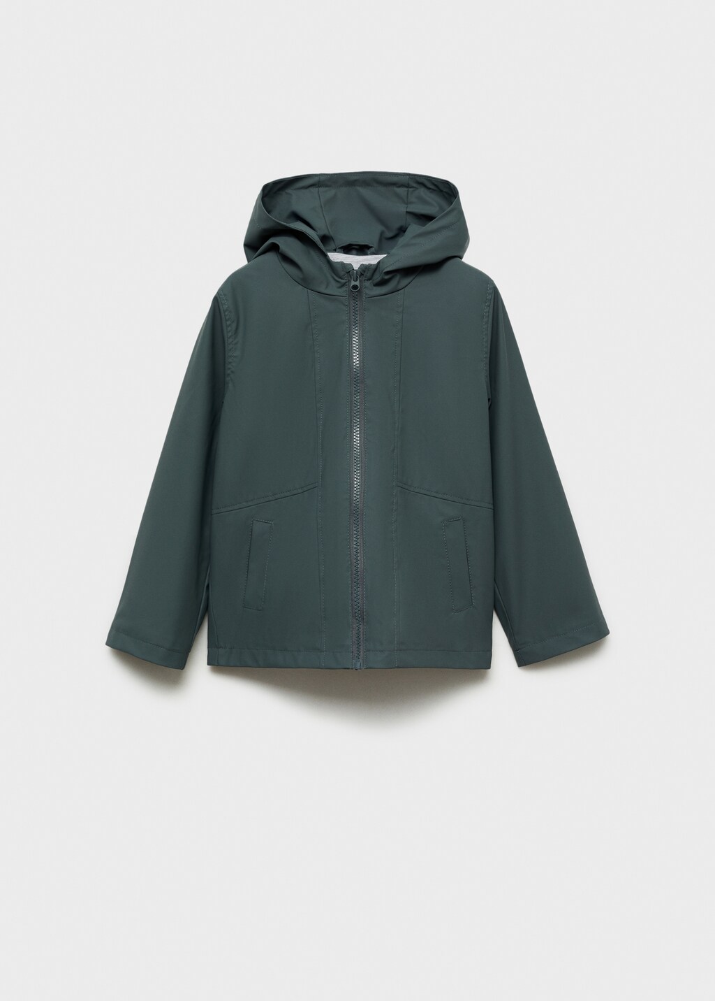 Hooded water-repellent coat - Dark Green