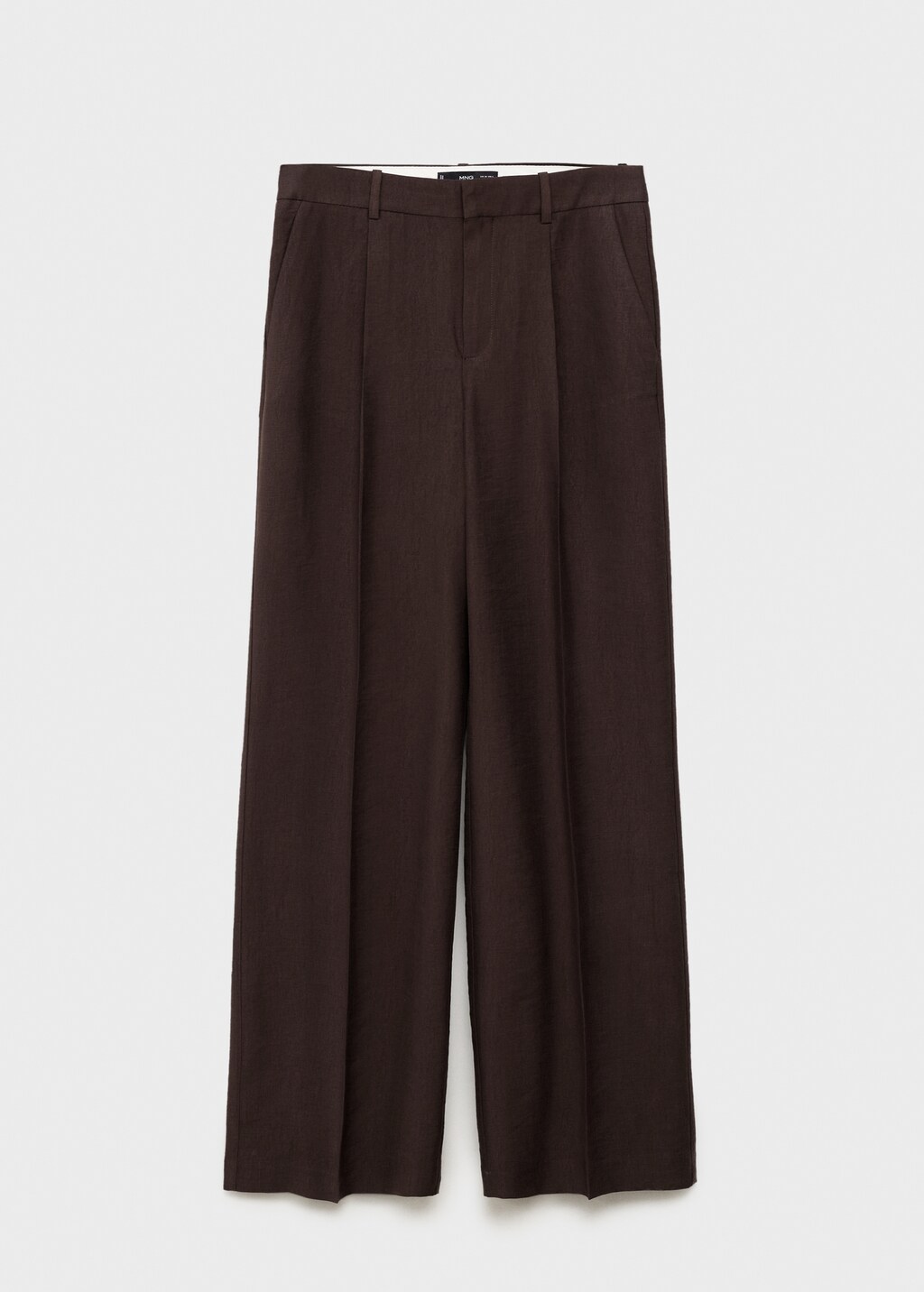 Straight lyocell suit trousers - Brown