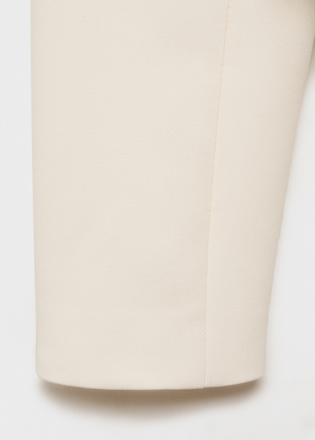 Strip-neck cropped jacket - Ecru