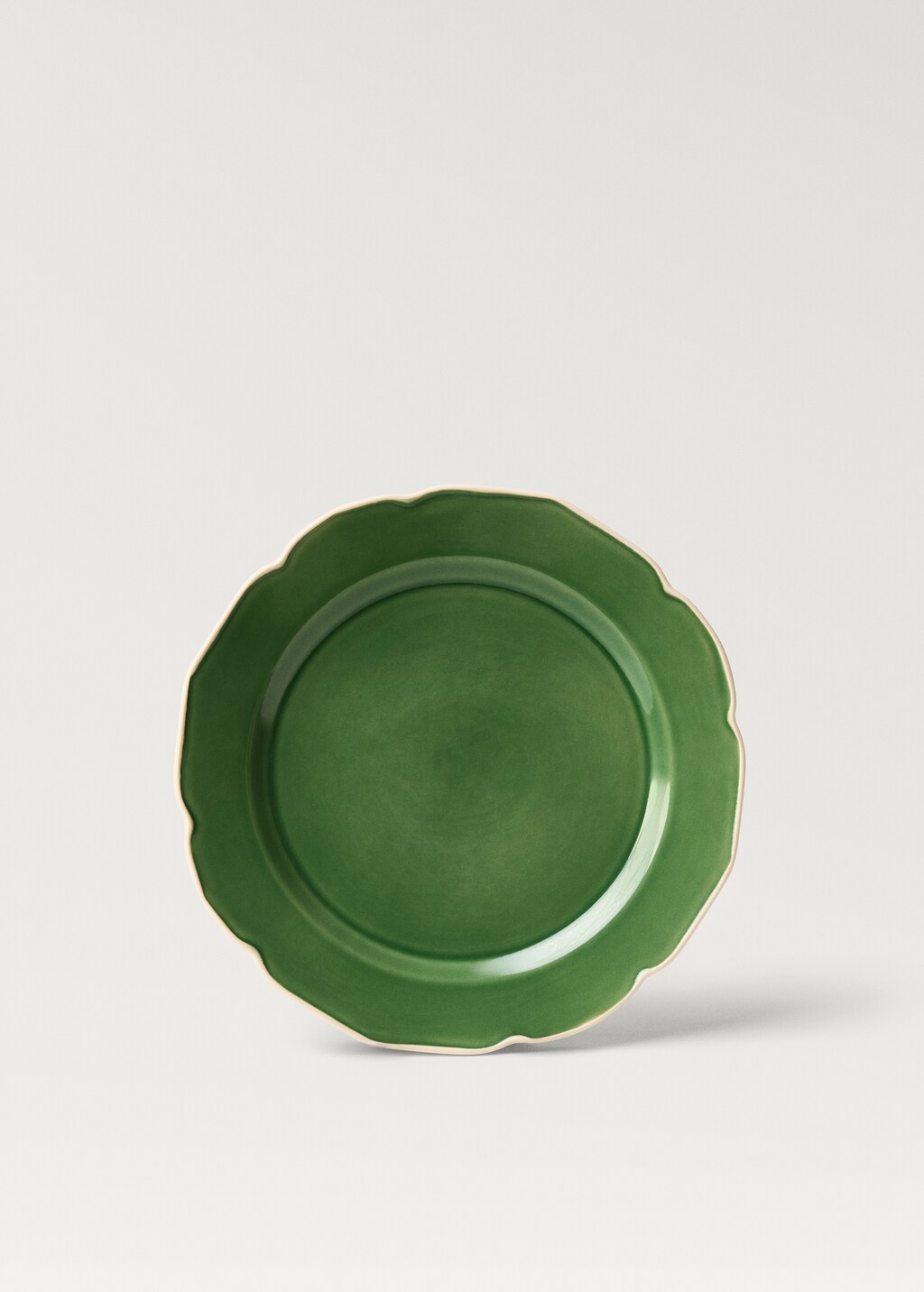 Flat plate with wavy stoneware design - Pink