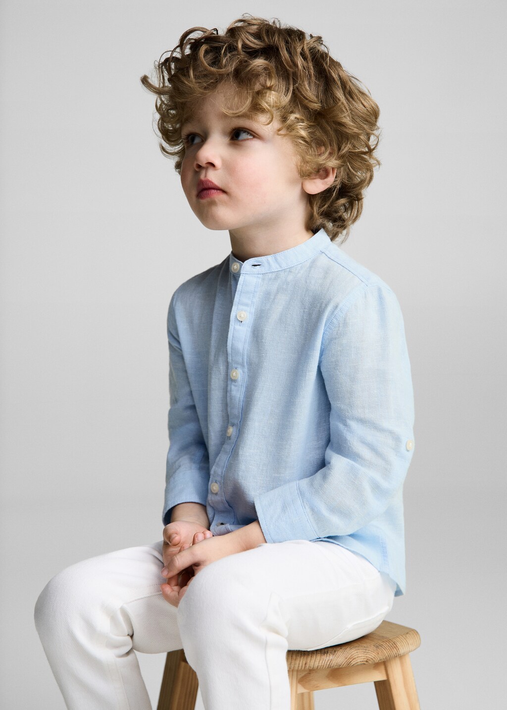 Slim-fit linen shirt - White