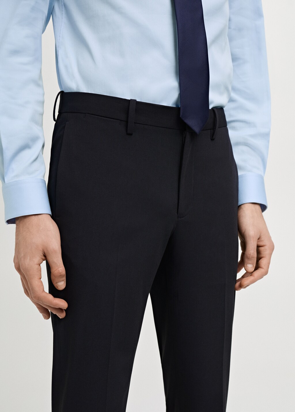 Stretch fabric super slim-fit suit trousers - Sky Blue