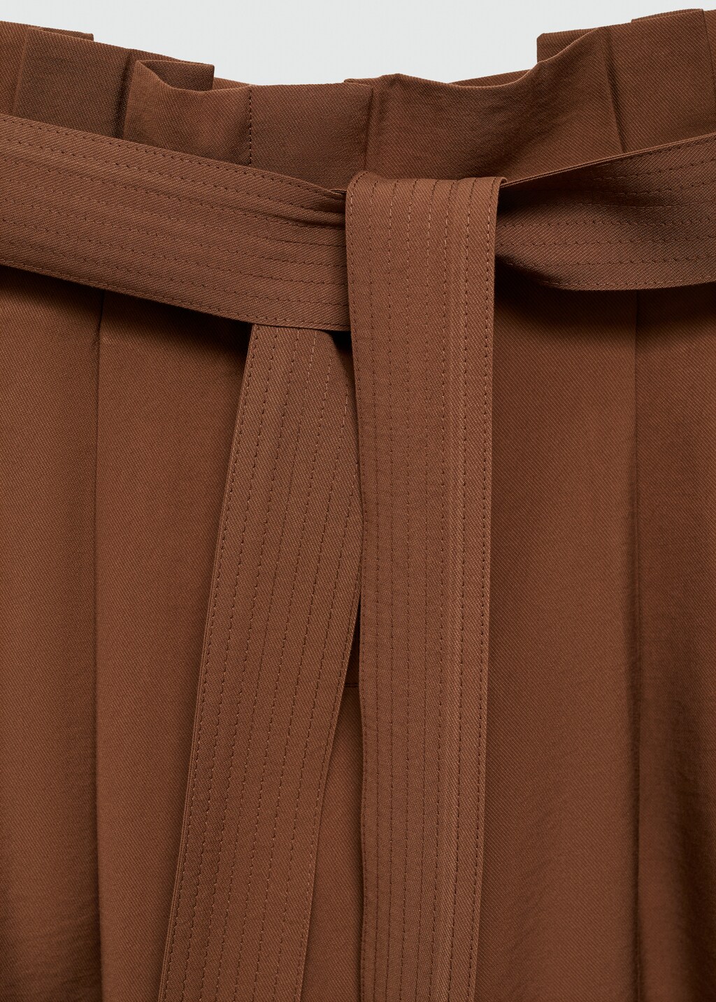 Belt straight-fit trousers - Tobacco Brown