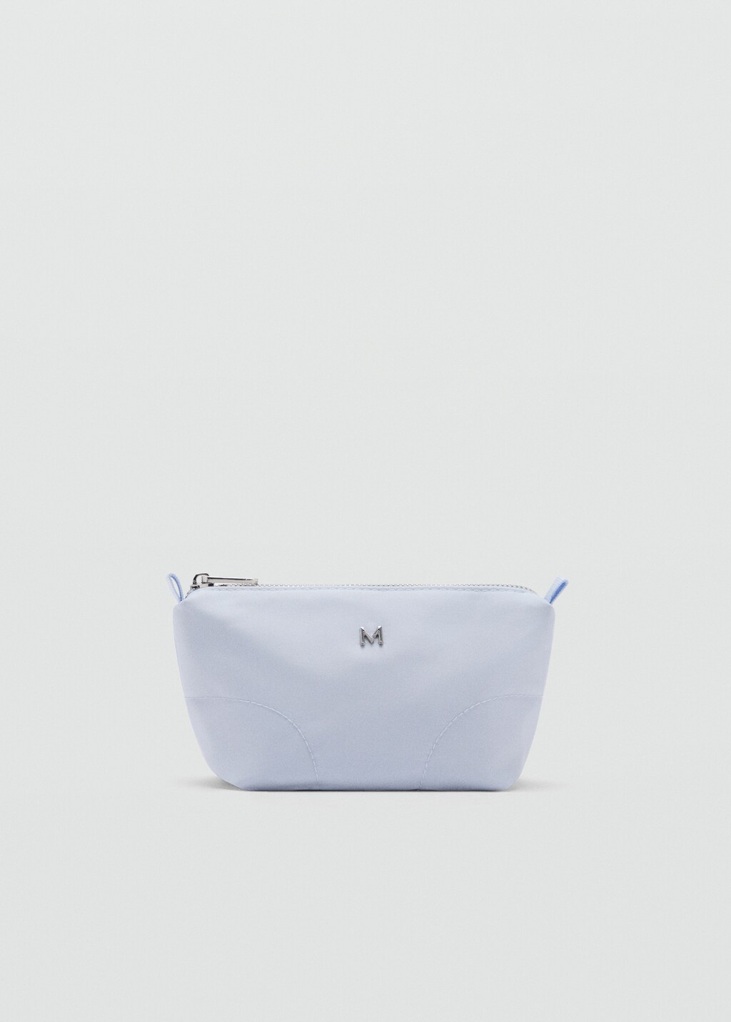 Zipped nylon cosmetics bag - Silver