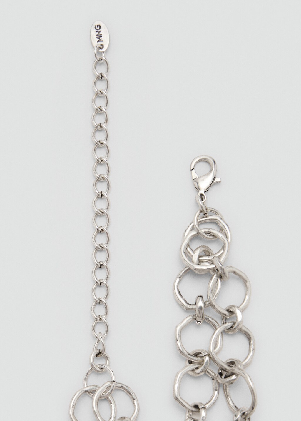 Metal chain flower belt - Silver