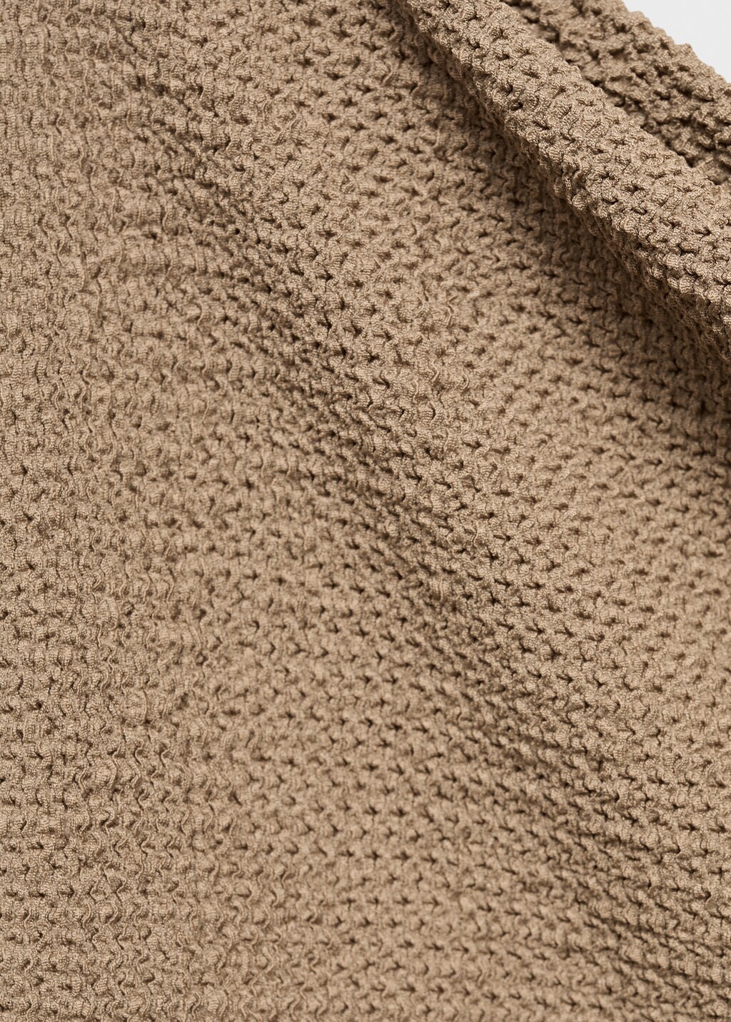 Textured asymmetrical neck t-shirt - Olive Green