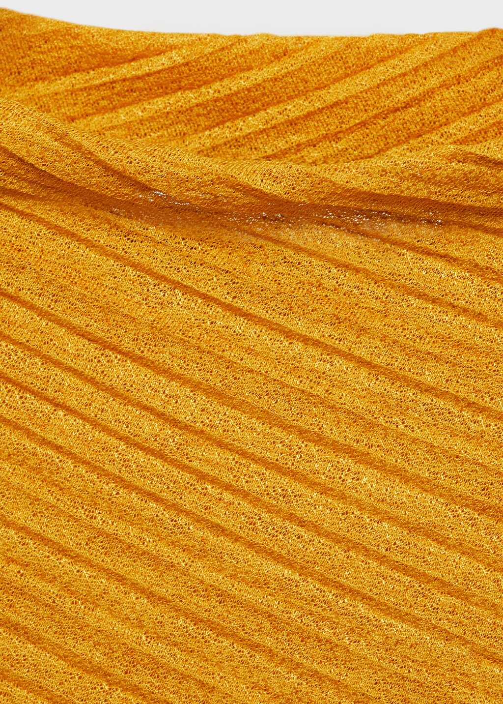 Asymmetrical textured top - Mustard