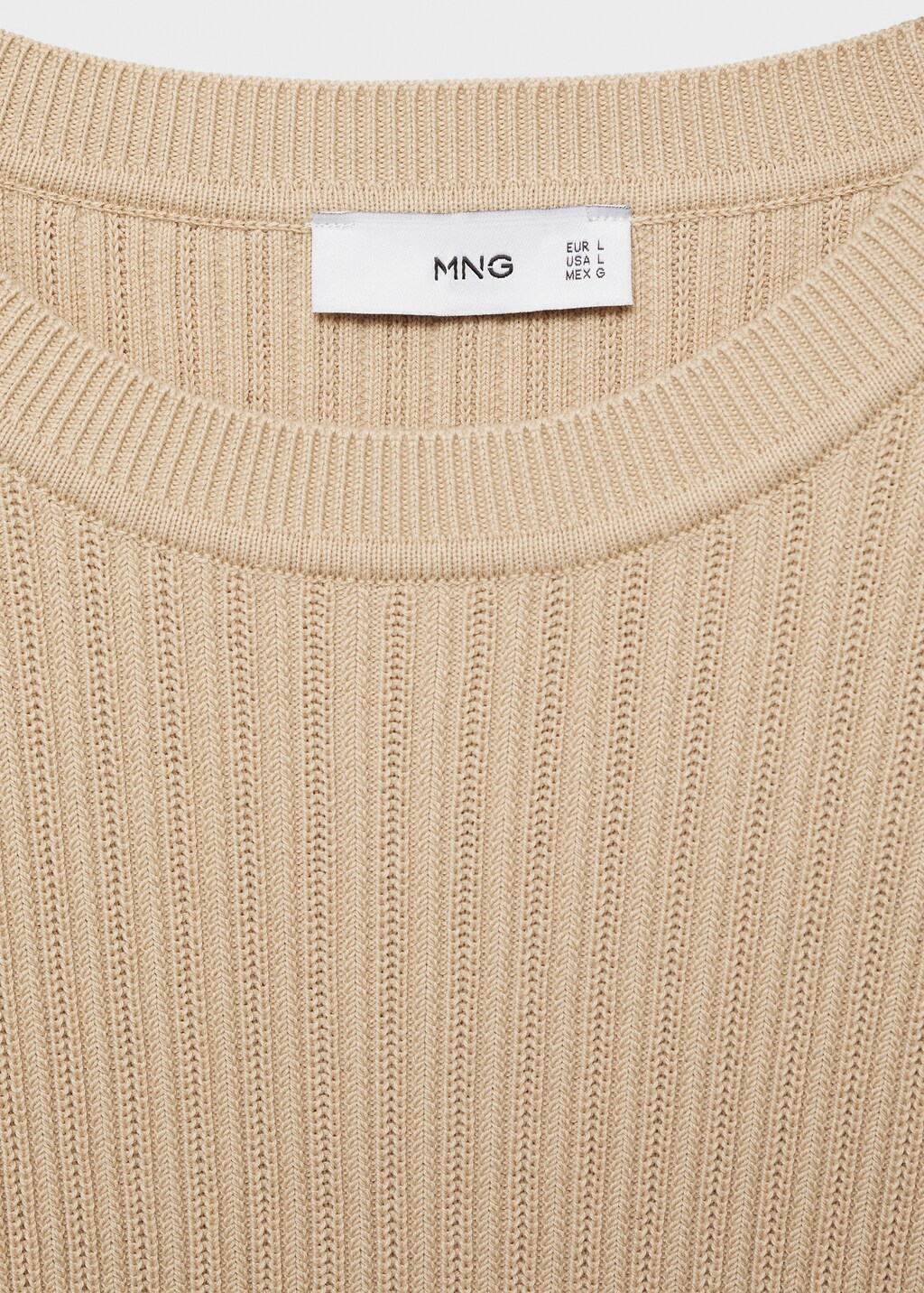 Braided cotton knitted T-shirt - Ecru