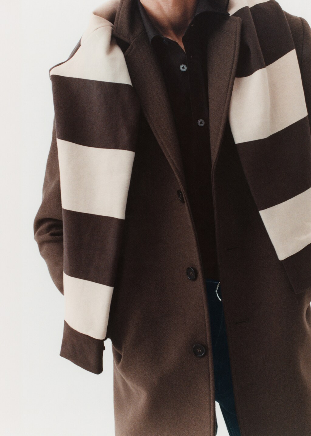 Lightweight recycled wool coat - Charcoal