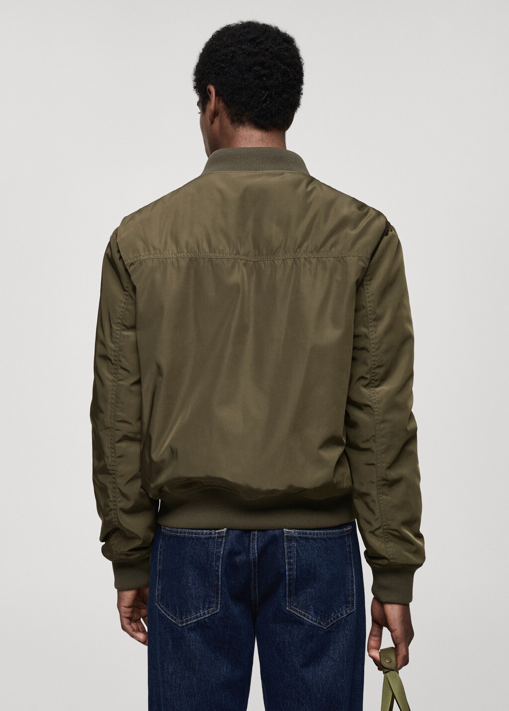 Quilted water-repellent bomber jacket - Dark Navy