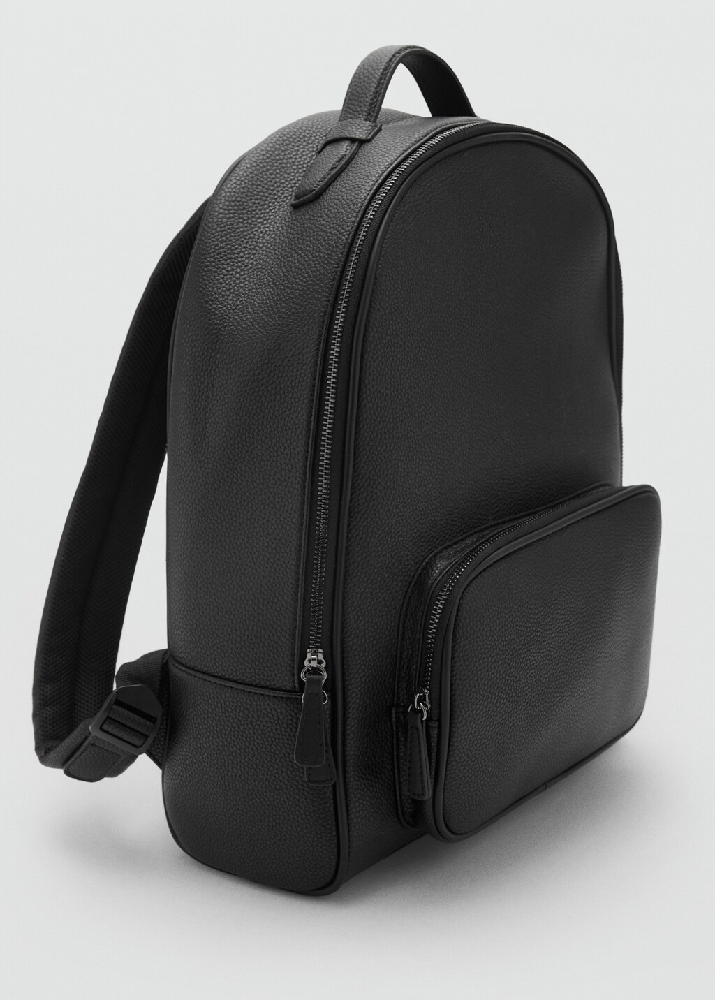 Leather-effect backpack - Black