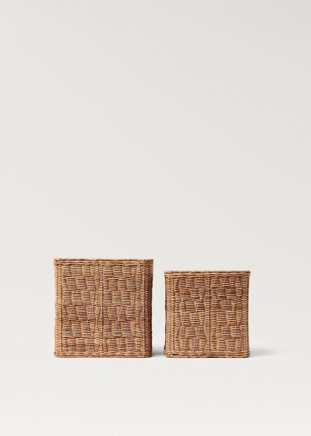 Small square rattan basket - Brown