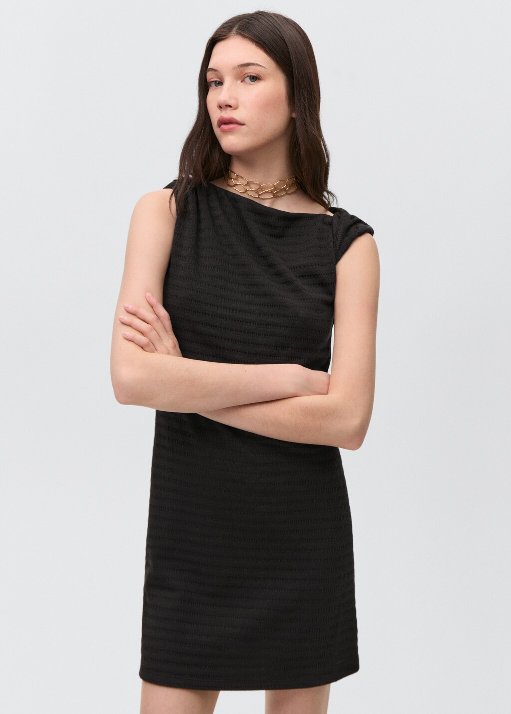 Short knitted dress - Black