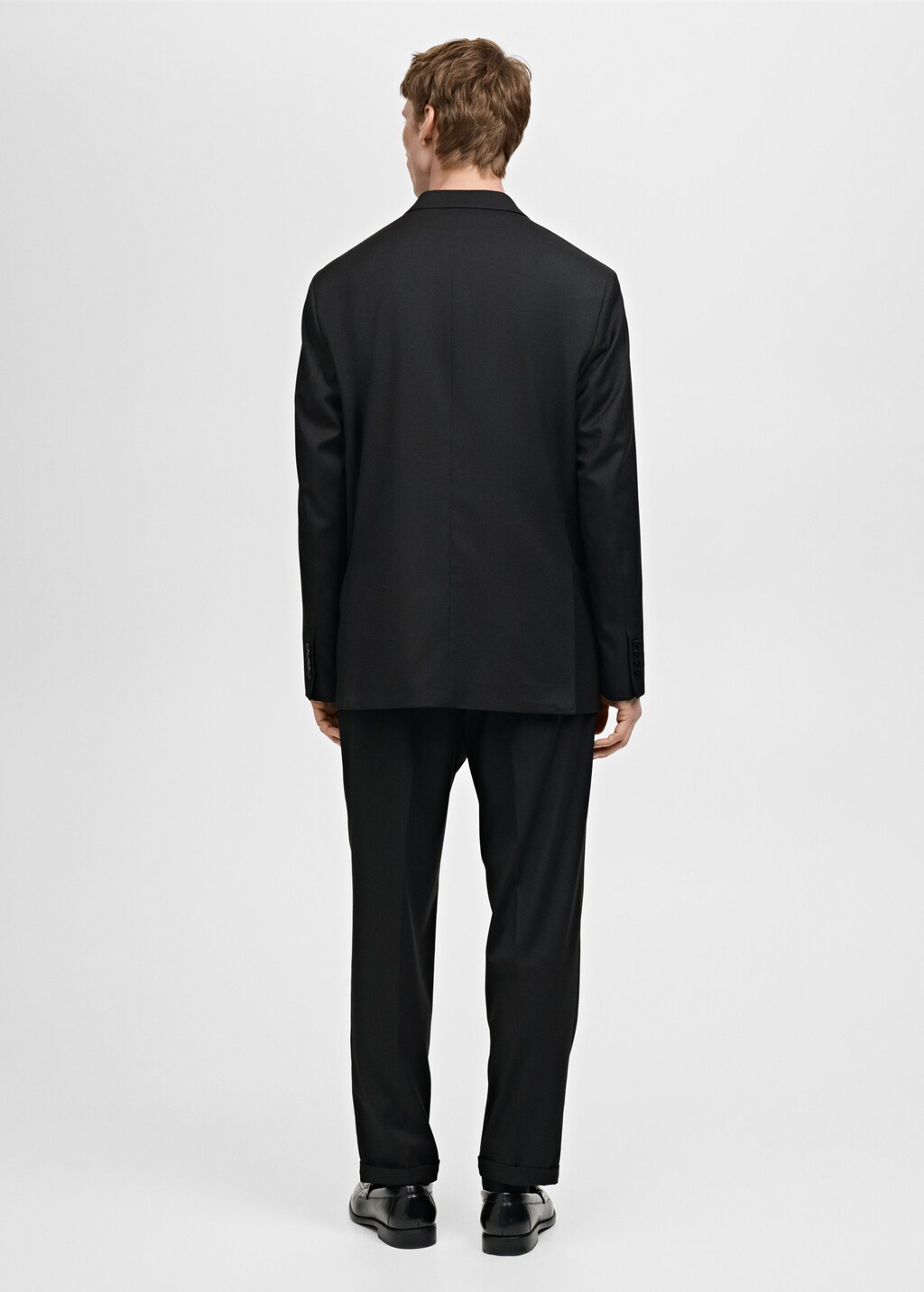 Boston regular-fit double-breasted suit jacket - Black