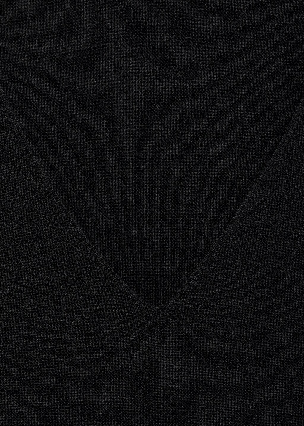 V-neck knit top - White