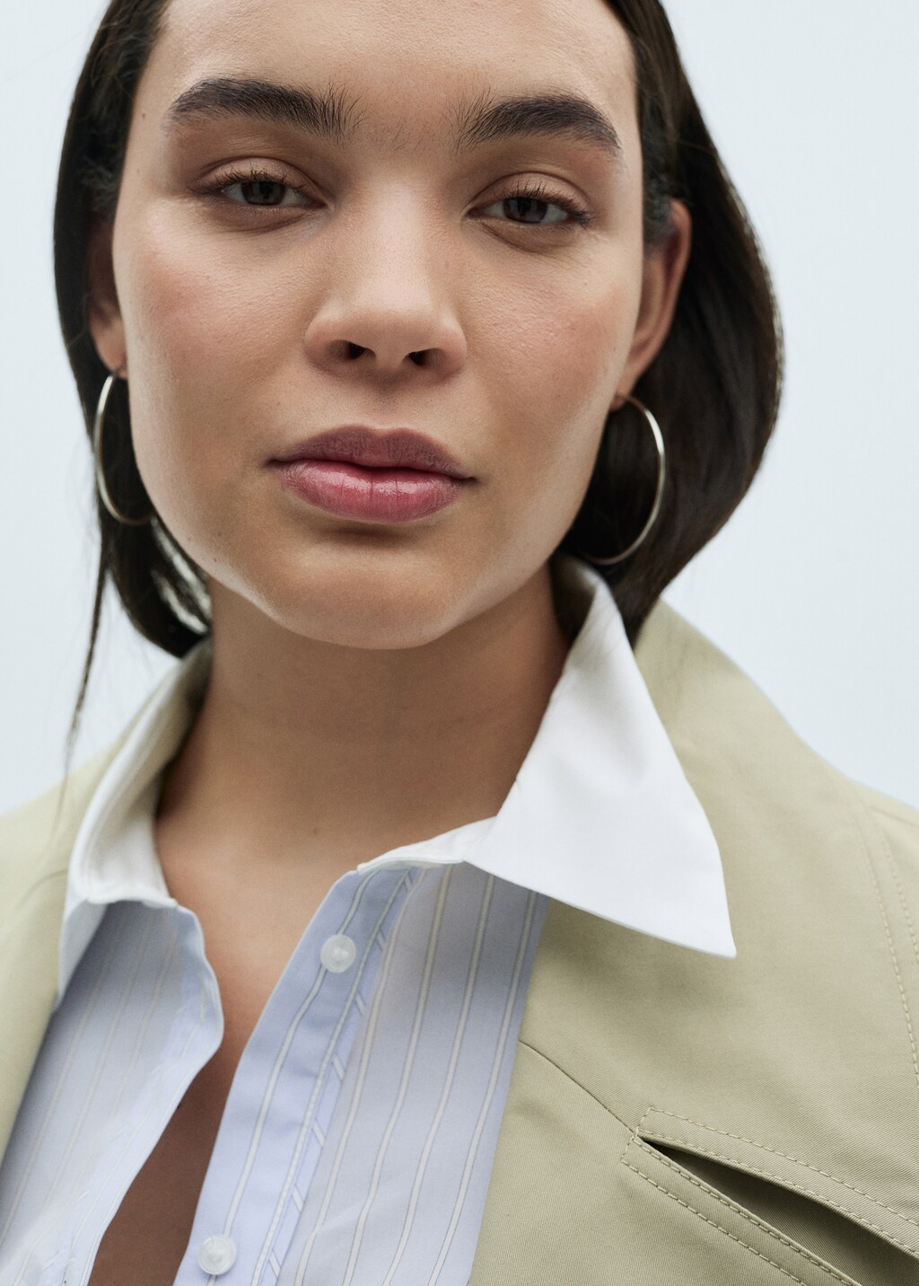 Cotton-blend combined shirt - Blue