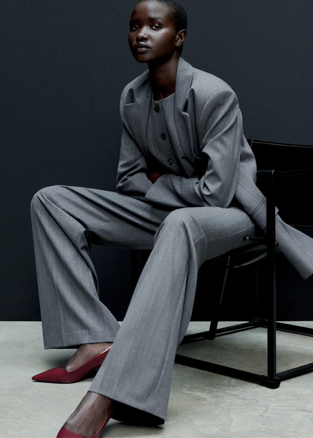 Patent leather heel shoes - Grey