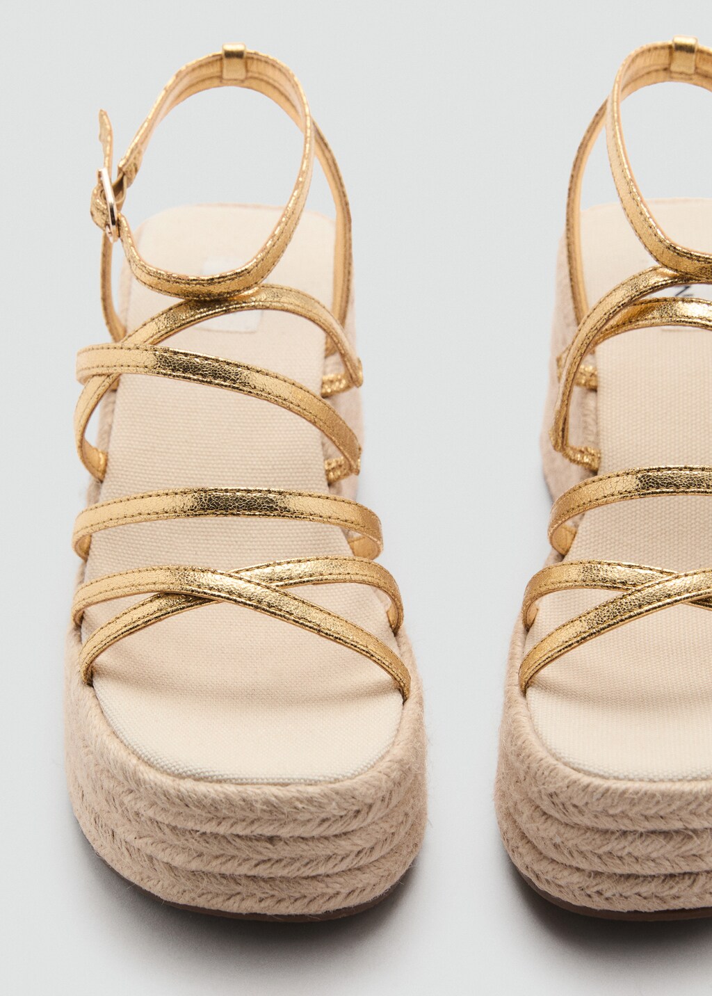 Platform sandals with metallic straps - Gold