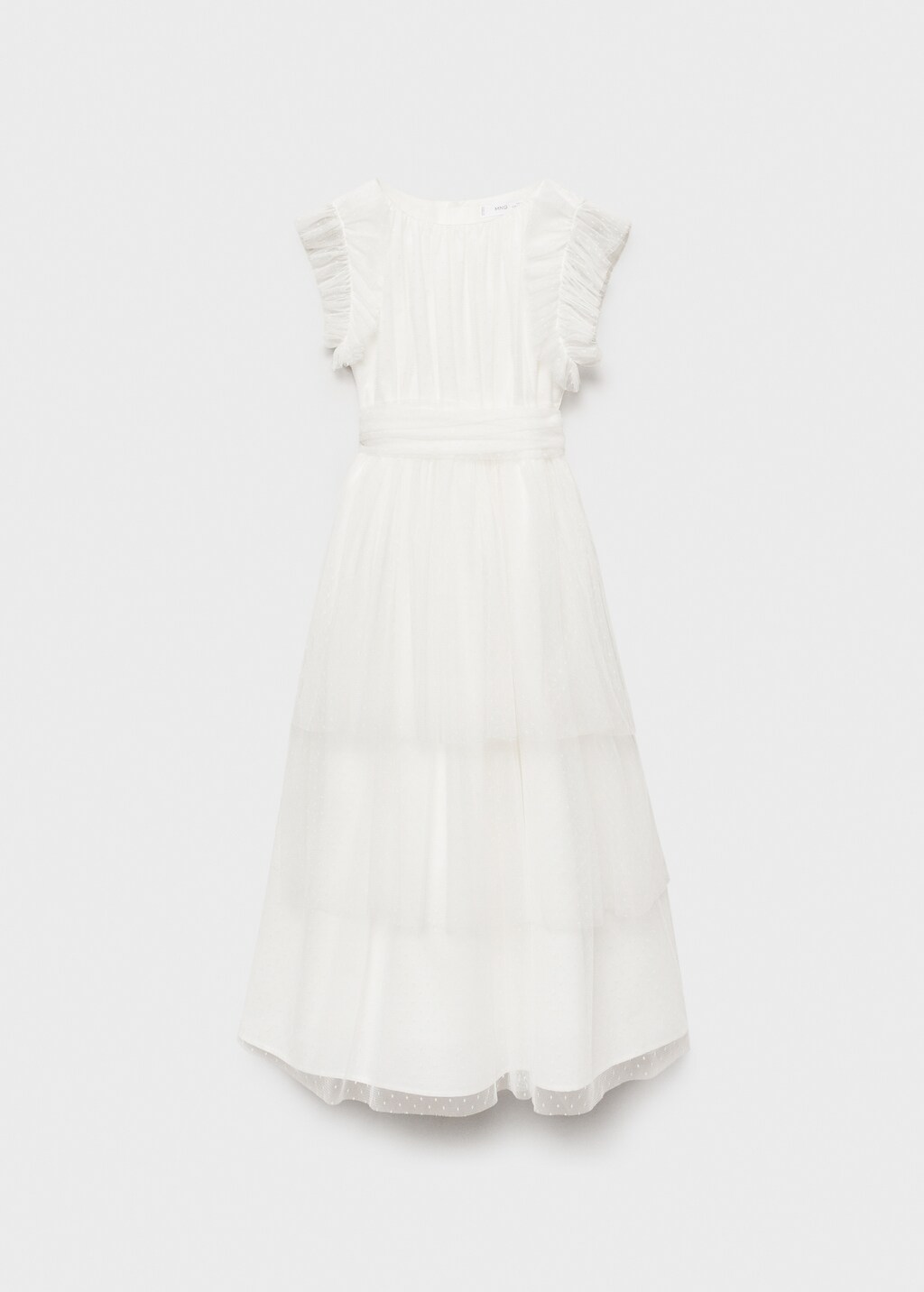 Ruffle plumeti dress - White