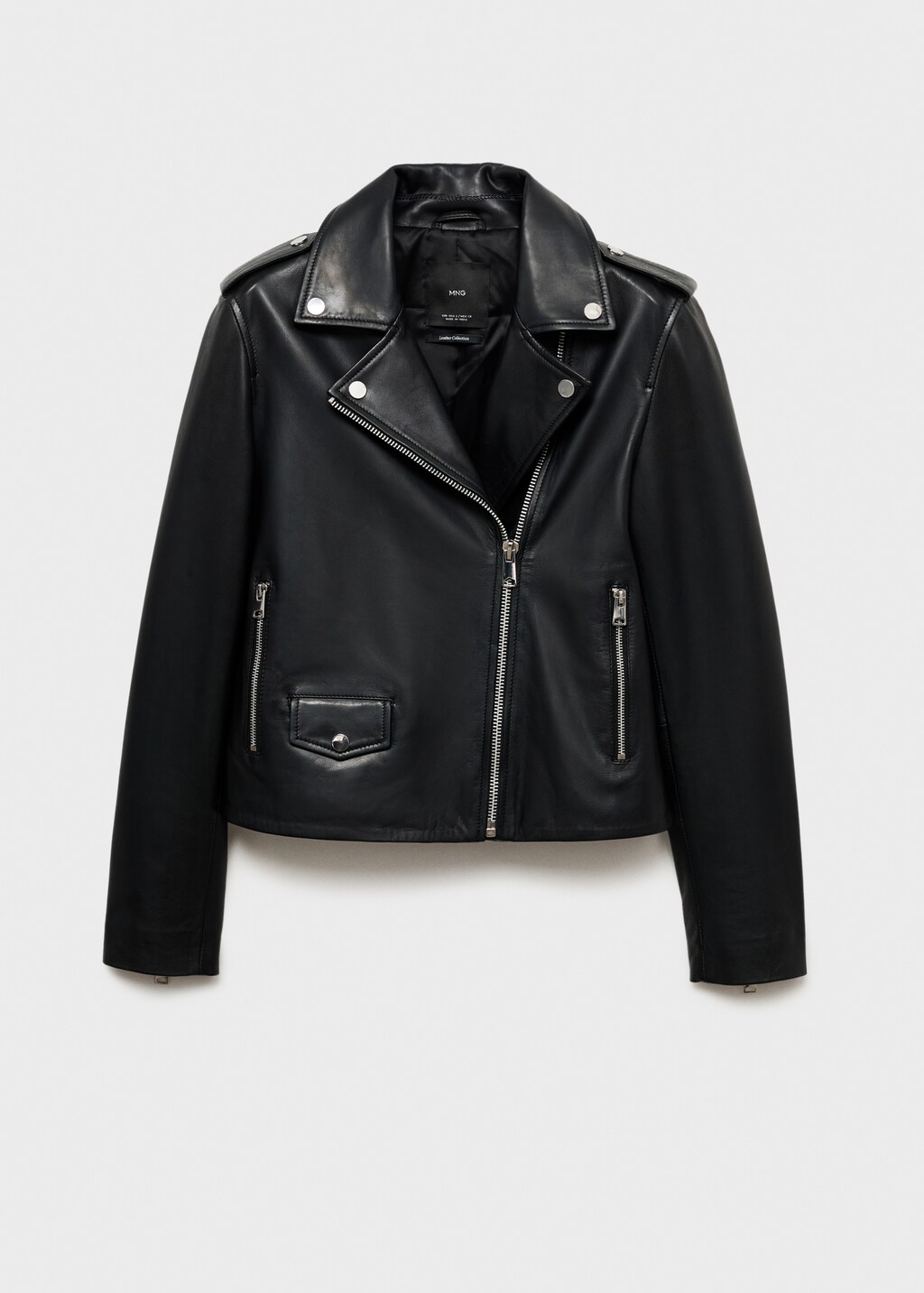 Leather biker jacket - Black