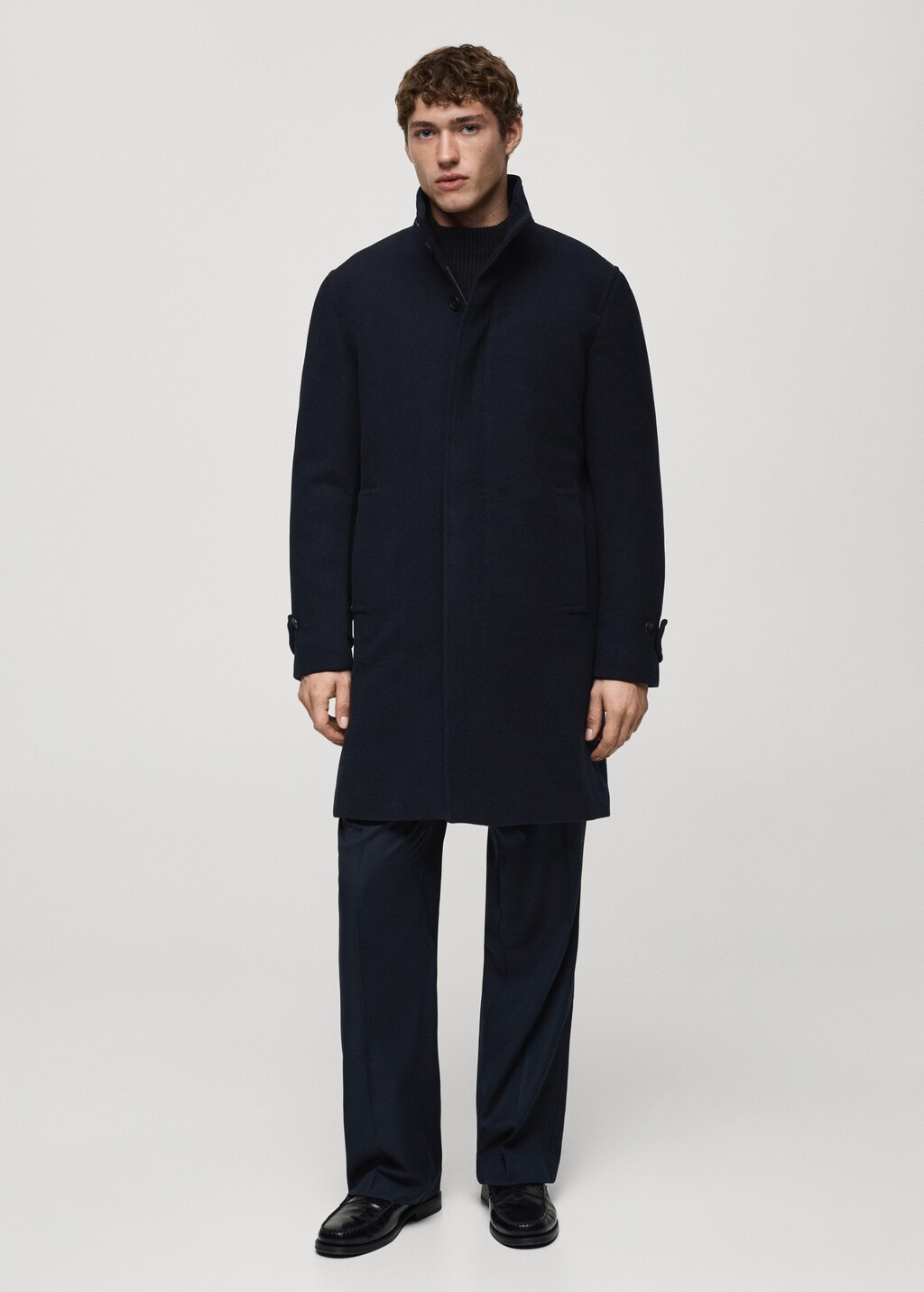 Quilted wool inner coat - Charcoal