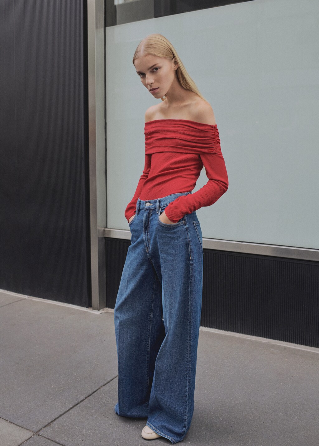 Off shoulders blouse - Red