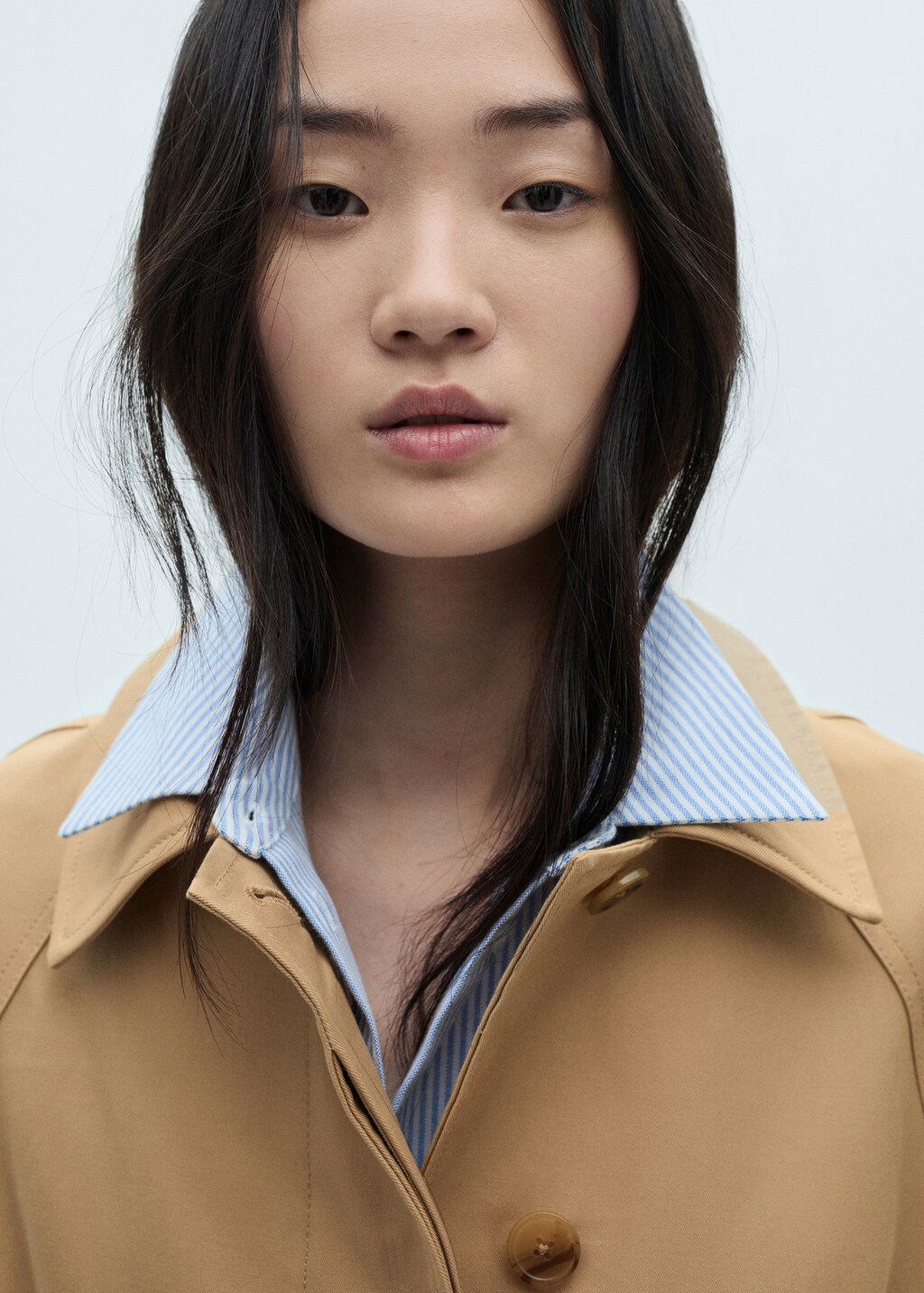 Cotton trench coat with belt - Medium Brown