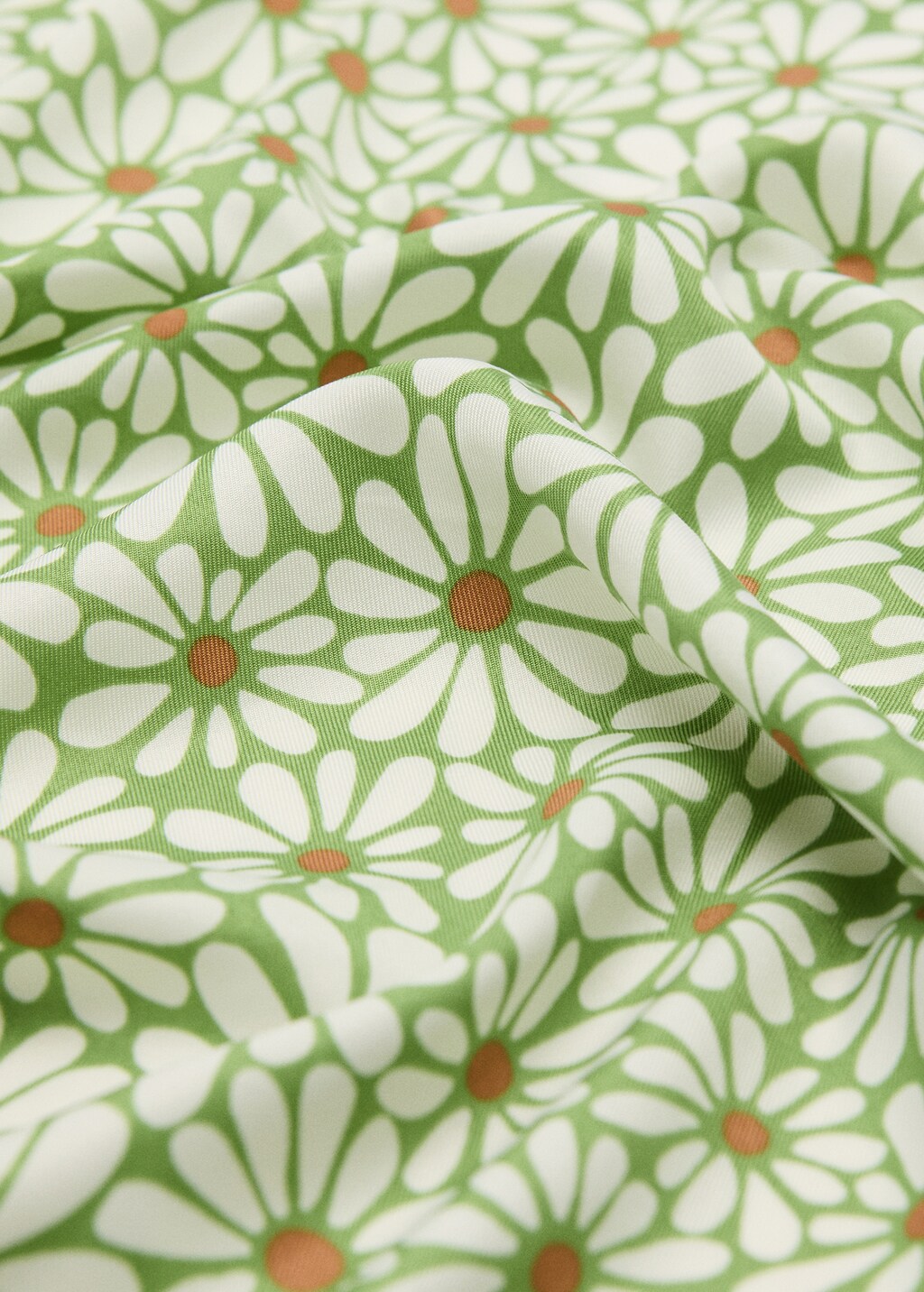 Mini-flower satin scarf - Green