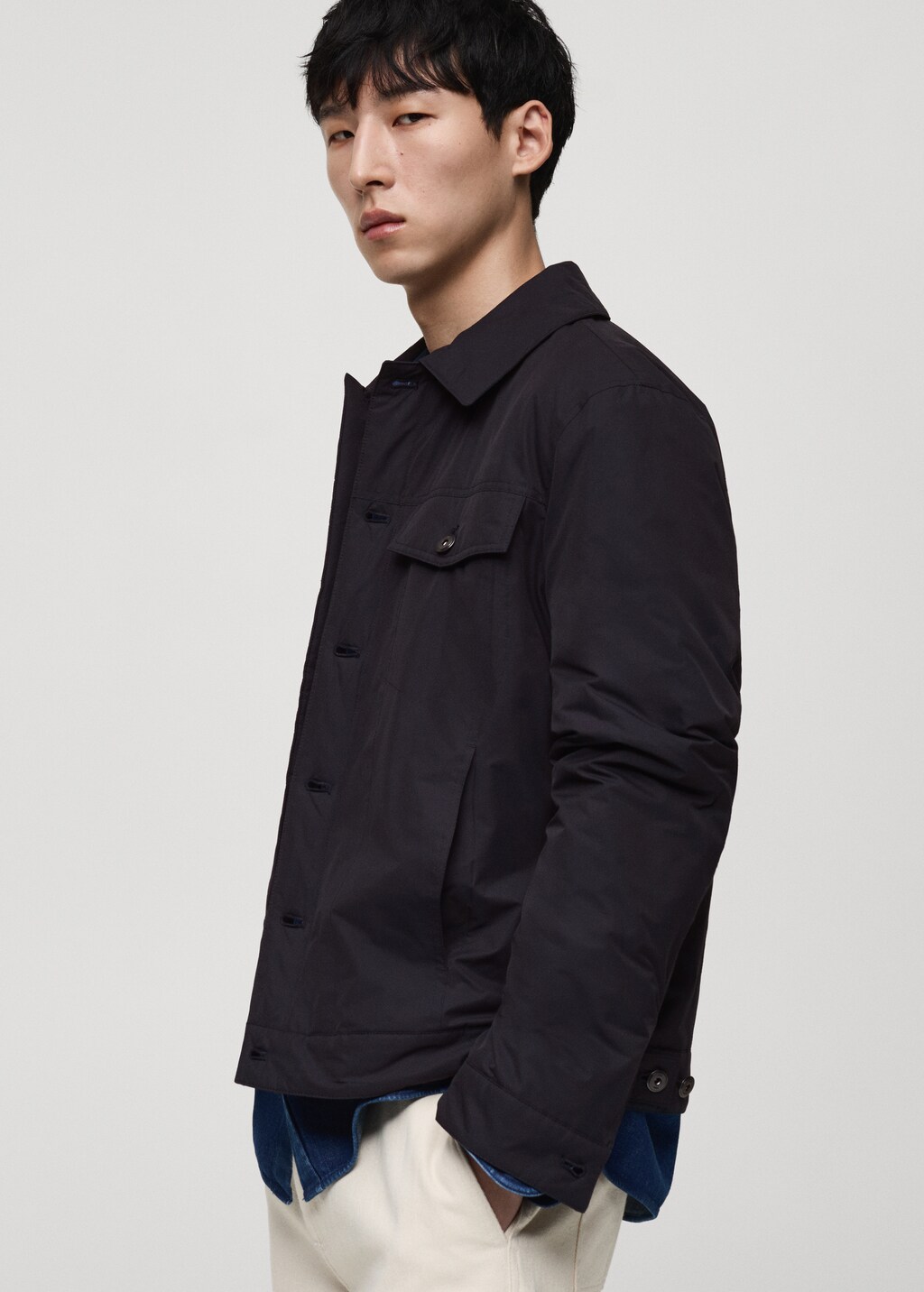 Water-repellent quilted jacket - Dark Navy