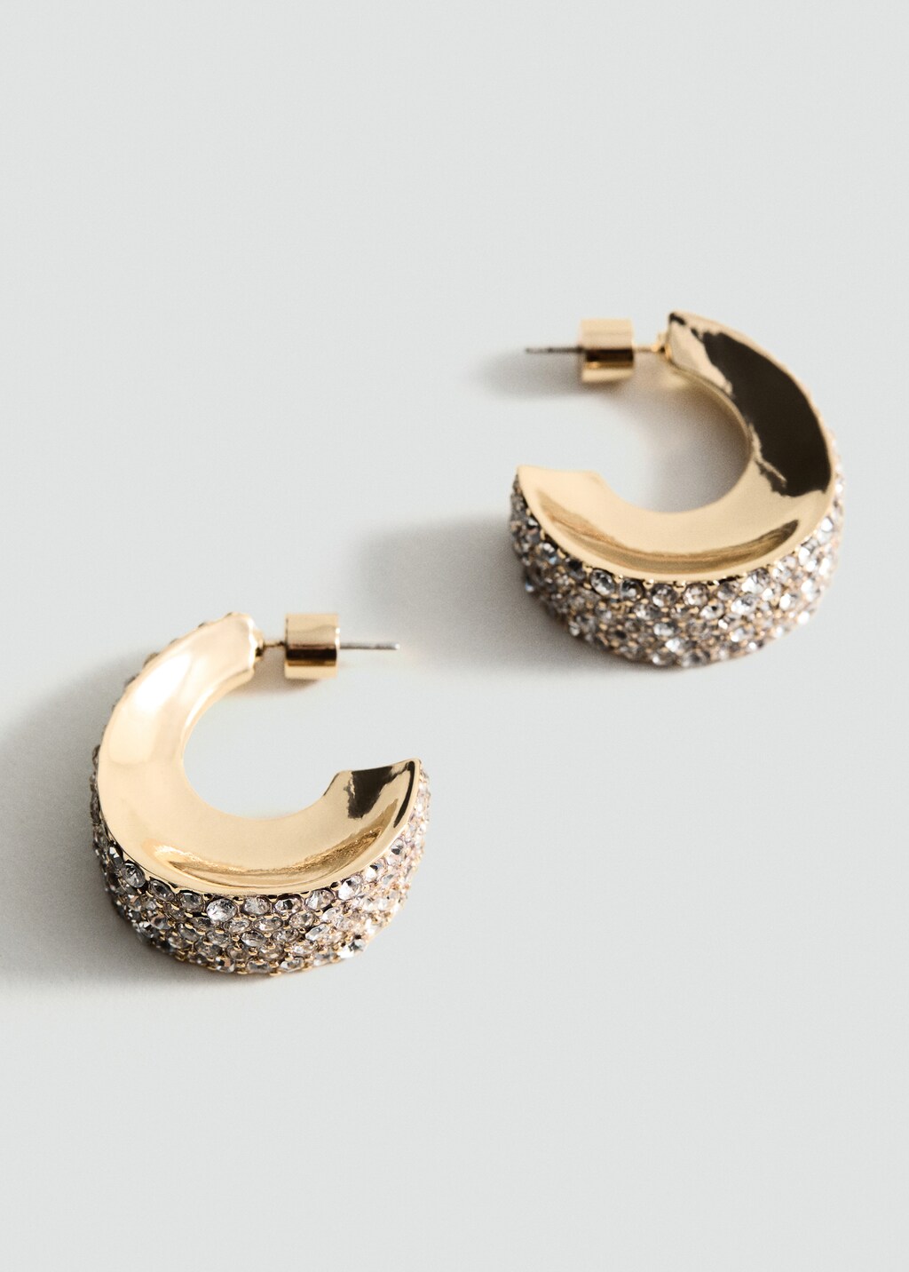 Faceted crystal hoop earrings - Gold